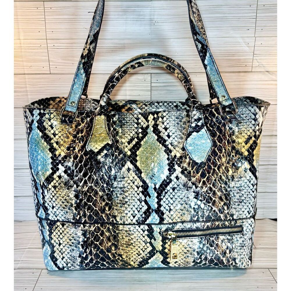Steven by Steve Madden Multi Color Snakeskin Print Ex- Large Tote Bag